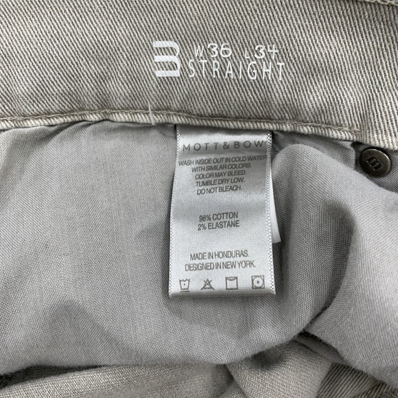 Mott & Bow Mens 36X32 Straight Mercer Gray  Jeans Pants Stretch Casual Cowboy - Picture 6 of 7